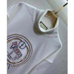 Gucci GG Women Jersey Sweatshirt Embroidery White Cotton Turtleneck Dropped Shoulder - Image 4