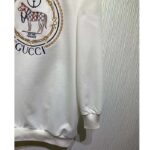 Gucci GG Women Jersey Sweatshirt Embroidery White Cotton Turtleneck Dropped Shoulder - Image 6