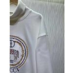 Gucci GG Women Jersey Sweatshirt Embroidery White Cotton Turtleneck Dropped Shoulder - Image 8