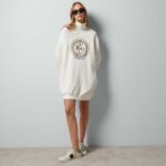 Gucci GG Women Jersey Sweatshirt Embroidery White Cotton Turtleneck Dropped Shoulder - Image 11