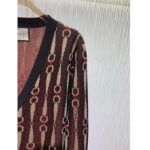 Gucci GG Men Lamé Horsebit Jacquard Cardigan Brown V-Neck - immagine 6