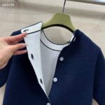 Gucci GG Women Wool Top Gucci Intarsia Navy Crewneck Short Sleeves - Image 9