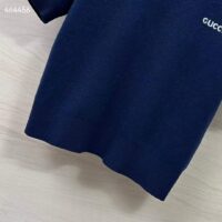 Gucci GG Women Wool Top Gucci Intarsia Navy Crewneck Short Sleeves (3)