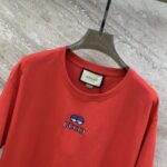 Gucci Men Cotton Jersey T-Shirt Embroidery Eyes Red Crewneck Short Sleeves - Bild 4