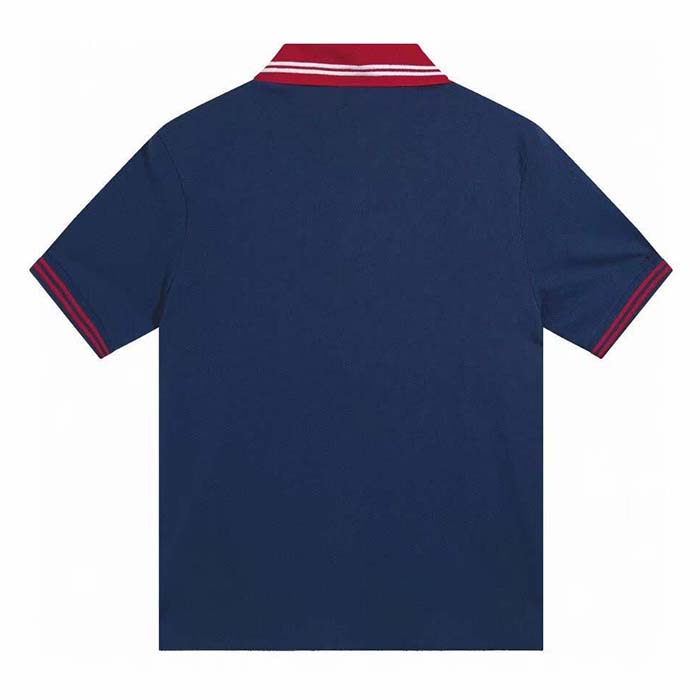 Gucci Men Cotton Piquet Polo Interlocking G Side Vents Short Sleeves