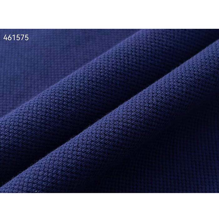Gucci Men Cotton Piquet Polo Interlocking G Side Vents Short Sleeves