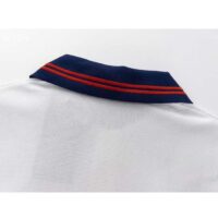 Gucci Men Cotton Piquet Polo Interlocking G White Side Vents Short Sleeves