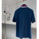 Gucci Women Cotton Piquet Polo Square GG Blue Collar Short Sleeves - Bild 3