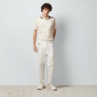 Gucci Men Cotton Piquet Polo Square GG Collar Short Sleeves (6)