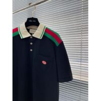 Gucci Men Cotton Polo Interlocking G Black Short Sleeves Regular Fit (2)