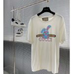 Gucci Men GG Cotton Jersey Printed T-Shirt White Crewneck Short Sleeves – Bild 3