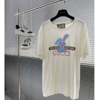 Gucci Women GG Cotton Jersey Printed T-Shirt White Crewneck Short Sleeves (8)