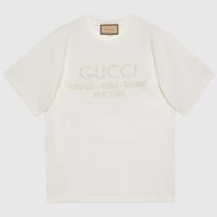 Gucci Men GG Cotton Jersey T-Shirt Crewneck Short Sleeves Oversize Fit