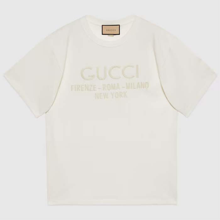 Gucci Men GG Cotton Jersey T-Shirt Crewneck Short Sleeves Oversize Fit