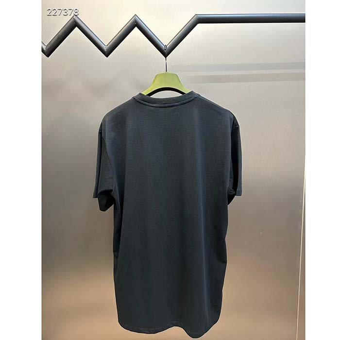 Gucci Men GG Cotton Jersey T-Shirt Print Black Crewneck Short Sleeves