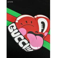 Gucci Men GG Cotton Jersey T-Shirt Print Black Crewneck Short Sleeves (5)