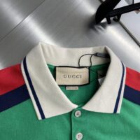 Gucci Men GG Cotton Polo Interlocking G Green Short Sleeves Chest Pocket (2)