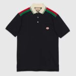 Gucci Men GG Cotton Polo Interlocking G Short Sleeves Chest Pocket