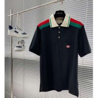 Gucci Men GG Cotton Polo Interlocking G Short Sleeves Chest Pocket (4)