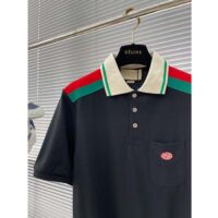 Gucci Men GG Cotton Polo Interlocking G Short Sleeves Chest Pocket (4)