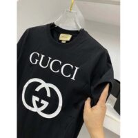 Gucci Men GG Oversize T-Shirt Interlocking G Black Cotton Jersey (4)