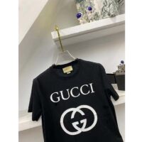 Gucci Men GG Oversize T-Shirt Interlocking G Black Cotton Jersey (4)