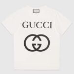 Gucci Men GG Oversize T-Shirt Interlocking G Off-White Cotton Jersey