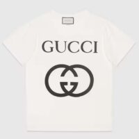 Gucci Men GG Oversize T-Shirt Interlocking G Off-White Cotton Jersey (1)