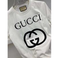 Gucci Men GG Oversize T-Shirt Interlocking G Off-White Cotton Jersey (1)