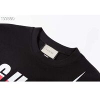 Gucci Men GG T-Shirt Gucci Blade Print Black Cotton Jersey Crewneck (8)