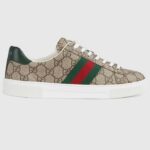 Gucci Unisex Ace Sneaker Web Beige GG Supreme Canvas Tacco Basso