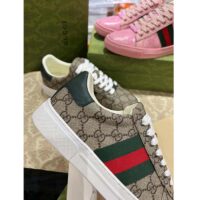 Gucci Unisex Ace Sneaker Web Beige GG Supreme Canvas Low Heel (4)