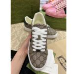 Gucci Unisex Ace Sneaker Web Beige GG Supreme Canvas Low Heel - immagine 5