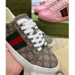 Gucci Unisex Ace Sneaker Web Beige GG Supreme Canvas Low Heel - immagine 4