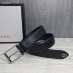Gucci Unisex Black Signature Belt GG Detail Square Buckle 3.8 CM Width - Image 5