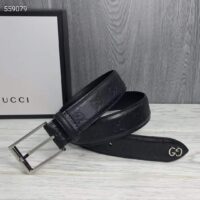 Gucci Unisex Black Signature Belt GG Detail Square Buckle 3.8 CM Width (8)