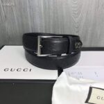 Gucci Unisex Black Signature Belt GG Detail Square Buckle 3.8 CM Width - Image 4