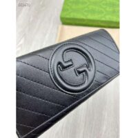 Gucci Unisex GG Blondie Continental Wallet Black Leather Round Interlocking G (9)