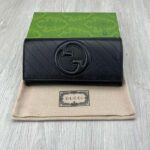 Gucci Unisex GG Blondie Continental Wallet Black Leather Round Interlocking G - immagine 2