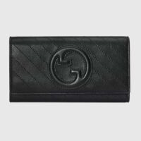 Gucci Unisex GG Blondie Continental Wallet Black Leather Round Interlocking G (9)