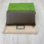 Gucci Unisex GG Blondie Zip Around Wallet Brown Leather Round Interlocking G - immagine 3