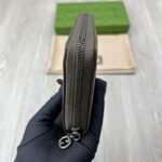 Gucci Unisex GG Blondie Zip Around Wallet Brown Leather Round Interlocking G - immagine 8