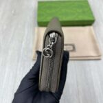 Gucci Unisex GG Blondie Zip Around Wallet Brown Leather Round Interlocking G - immagine 9