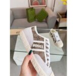 Gucci Unisex GG Canvas Sneaker Beige Rubber Sole Lace Up Flat - Image 9