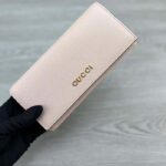 Gucci Unisex GG Continental Wallet Gucci Script Beige Leather Taffeta - Image 4