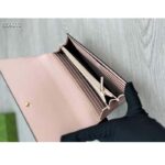 Gucci Unisex GG Continental Wallet Gucci Script Beige Leather Taffeta - Image 8