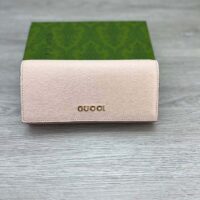 Gucci Unisex GG Continental Wallet Gucci Script Beige Leather Taffeta (8)