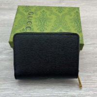 Gucci Unisex GG Mini Wallet Gucci Script Black Leather Taffeta Lining (10)