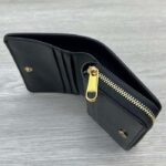 Gucci Unisex GG Mini Wallet Gucci Script Black Leather Taffeta Lining – Image 4