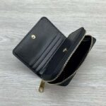 Gucci Unisex GG Mini Wallet Gucci Script Black Leather Taffeta Lining – Image 5